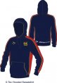 Burnt Ash Navy Red White Hooded Sweatshirt